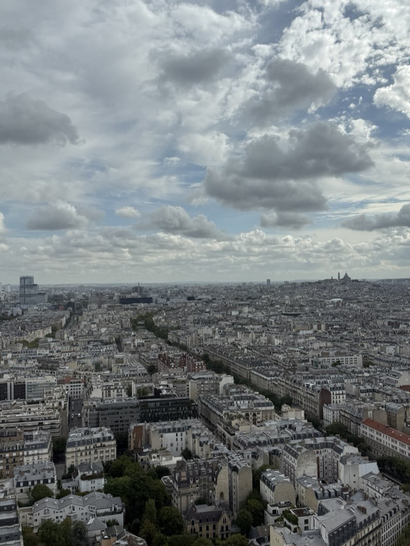 Paris rooftops seen from a room at the Hyatt Regency Paris Étoile, with Sacré-Cœur on the hill in the distance